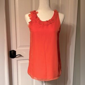 Ann Taylor Coral Color Sheer Tank-Size Small